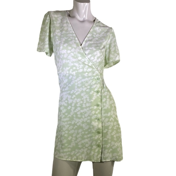 💐 Leith Mint Green Floral Mini Dress Size XS - Picture 1 of 7